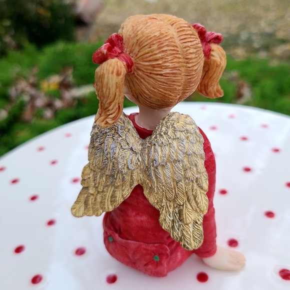 S. Lordi Susan Lordi Ceramic Red Pajama Pigtail Girl Angel Figurine 4" - Picture 5 of 11